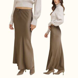 Dynamite Cary Satin Slip Maxi Skirt